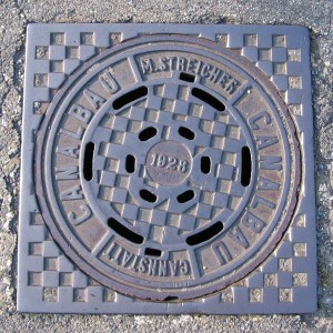 Manhole Cover tertua di dunia Canalbau, Jerman