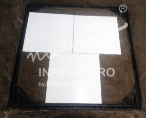 pemasangan keramik pada recessed manhole cover pemasangan keramik